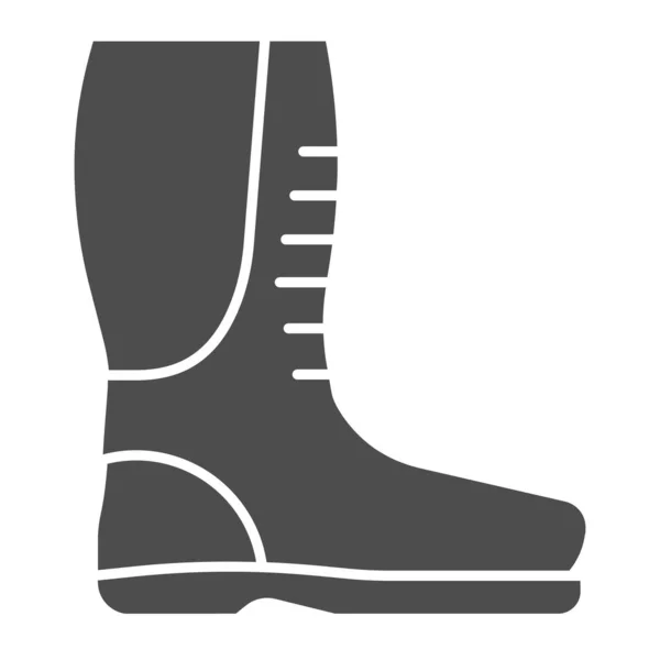 自動ブーツ固体アイコン。ラバーブーツベクトルイラストは白で隔離。Webとアプリ用に設計された保護履物のグリフスタイルのデザイン。Eps 10. — ストックベクタ