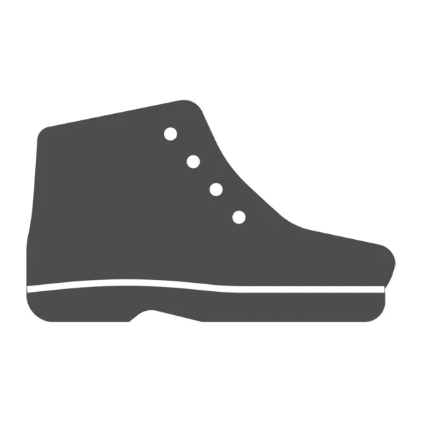 Чортові черевики тверда піктограма. Чоботи холодного сезону Векторні ілюстрації ізольовані на білому. Дизайн взуття у стилі гліф, розроблений для веб та додатків. Епс 10 . — стоковий вектор