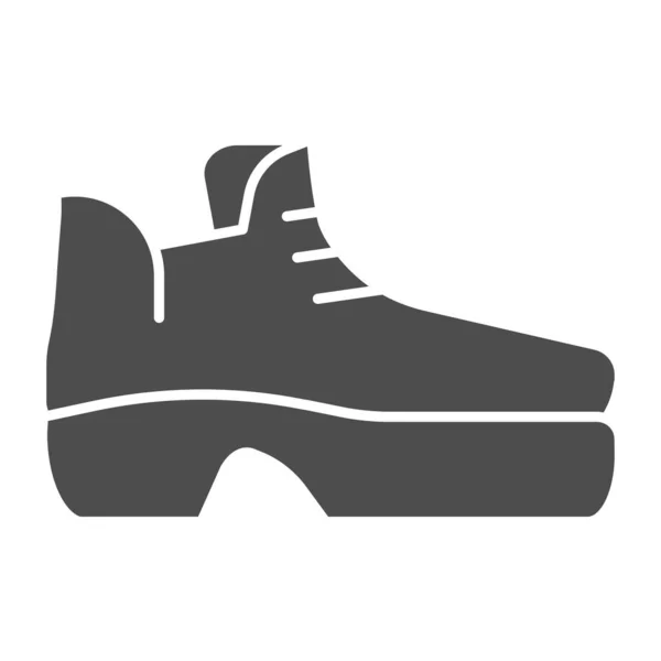 Чоботи на платформі солідний значок. Тепле взуття Векторні ілюстрації ізольовані на білому. Дизайн взуття у стилі гліф, розроблений для веб та додатків. Епс 10 . — стоковий вектор