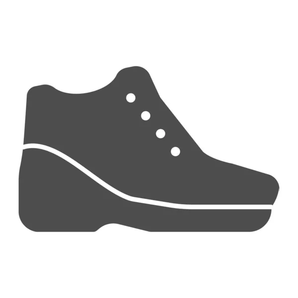 Warm shoes on platform solid icon. Autamn shoes vector illustration isolated on white. Footwear glyph style design, designed for web and app. Eps 10. — Stock Vector