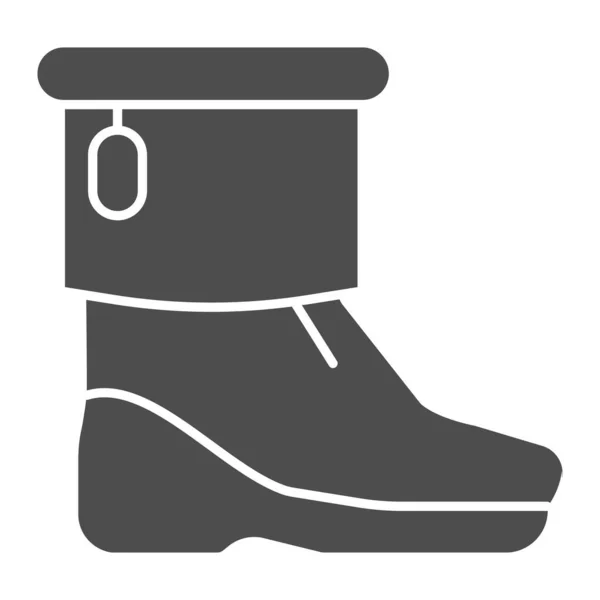 Winter laarzen solide pictogram. Vrouw laarzen vector illustratie geïsoleerd op wit. Vrouwelijke schoenen glyph stijl ontwerp, ontworpen voor web en app. Eps 10. — Stockvector