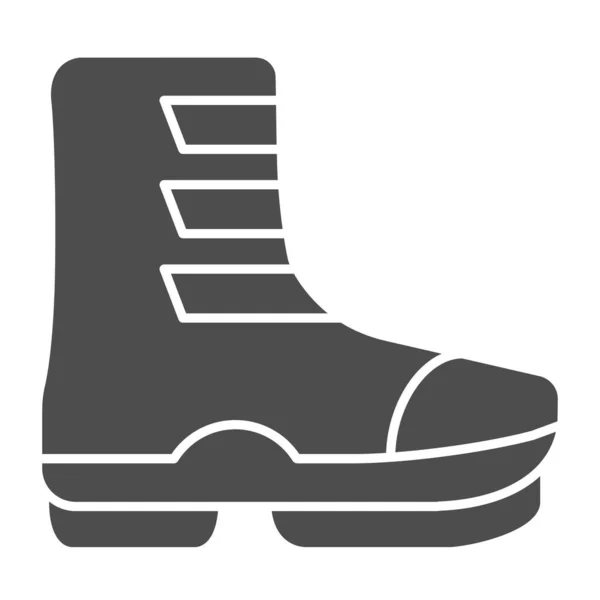 Ski boot solid icon. Boots on buckle vector illustration isolated on white. Footwear glyph style design, designed for web and app. Eps 10. — Stock Vector