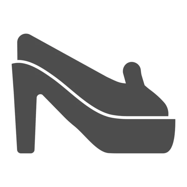 High Heels solide Ikone. Schuhe auf Fersen Vektor Illustration isoliert auf weiß. Frauenschuhe im Glyphen-Stil, entworfen für Web und App. Eps 10. — Stockvektor