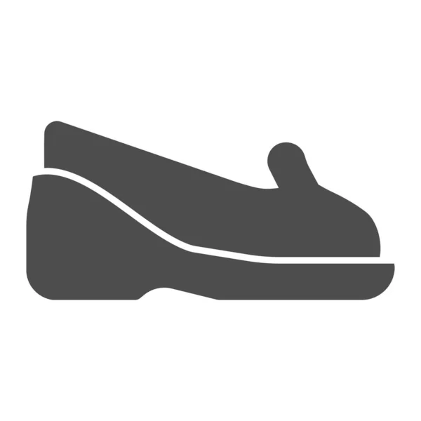 Mocassini icona solida. Scarpe vettoriale illustrazione isolata su bianco. Calzature in stile glifo, progettate per web e app. Eps 10 . — Vettoriale Stock