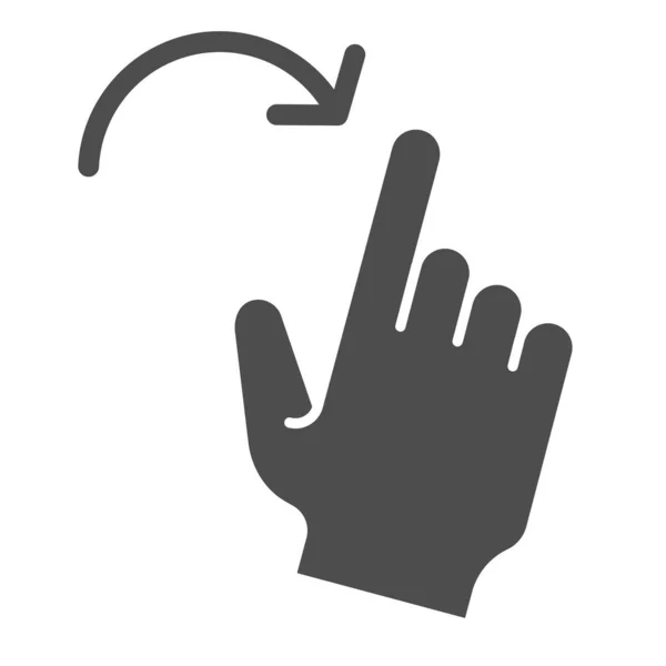 Flick gesto destro icona solida. Scorri verso destra illustrazione vettoriale isolata su bianco. Fare clic sul design in stile glifo, progettato per il web e l'app. Eps 10 . — Vettoriale Stock
