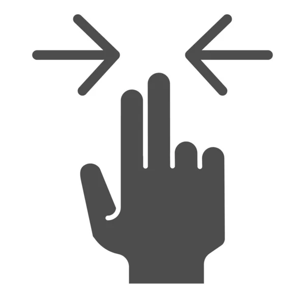 Horizontale Scoll solide Symbol. Zwei Finger scrollen Vektordarstellung isoliert auf weiß. Gesten-Glyphen-Design, entworfen für Web und App. Eps 10. — Stockvektor