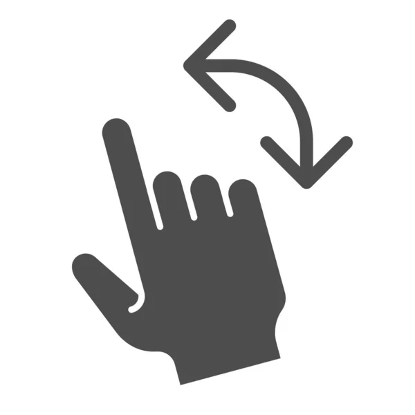 Wenden Sie sich nach links Geste solides Symbol. Wischen Sie Vektordarstellung isoliert auf weiß. Flick zum linken Glyphen-Design, das für Web und App konzipiert wurde. Eps 10. — Stockvektor