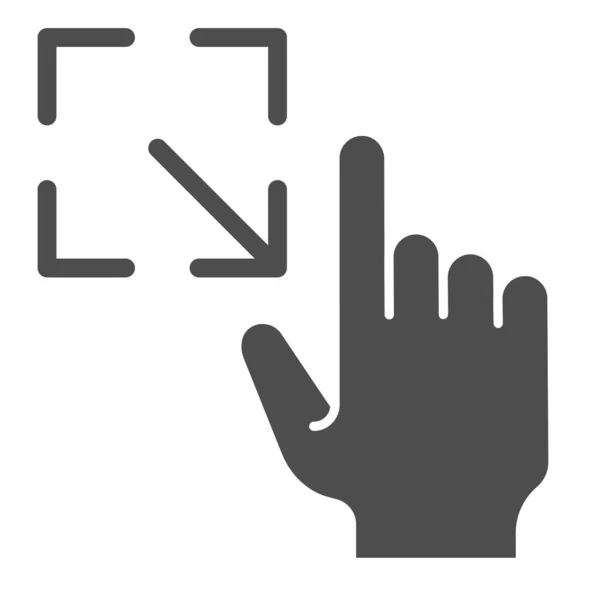 Змінити розмір значка надійності жесту. Збільшити сенсорний екран Векторні ілюстрації ізольовані на білому. Натисніть дизайн стилю гліфів, призначений для веб- та додатків. Епс 10 . — стоковий вектор