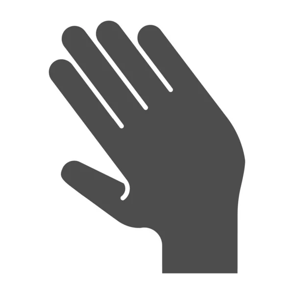 Kéz húzás bal szilárd ikon. Flick bal vektor illusztráció elszigetelt fehér. Hullámzó kézjel stílus design, tervezett web és app. 10. rész. — Stock Vector