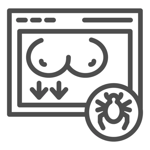 Virus del icono de la línea del sitio. Porno sitio ilustración vectorial aislado en blanco. Descarga de errores informáticos diseño de estilo de esquema, diseñado para la web y la aplicación. Eps 10 . — Archivo Imágenes Vectoriales