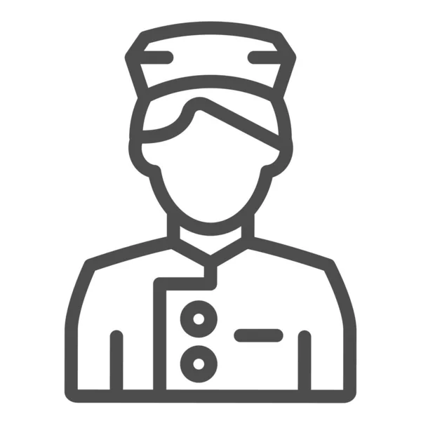 Icona della linea di portineria. Illustrazione vettoriale maggiordomo isolata su bianco. Design dello stile di contorno del servizio, progettato per web e app. Eps 10 . — Vettoriale Stock
