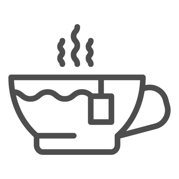 Значок линии чашки чая. Векторная иллюстрация горячего чая изолирована на белом. Кружка очертания стиль дизайн, предназначенный для веб и приложения. Eps 10 . — стоковый вектор
