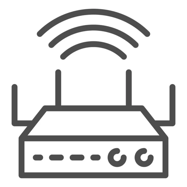 Ikona routera bezprzewodowego. Ilustracja wektora zasięgu Wi-Fi odizolowana na białym. Projektowanie stylu internetowego, zaprojektowany dla sieci web i aplikacji. Eps 10. — Wektor stockowy