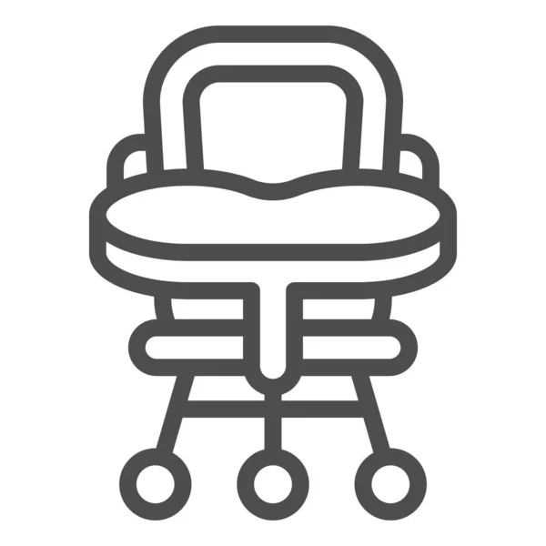 Silla de bebé icono de línea. Silla alta ilustración vectorial aislada en blanco. Diseño de estilo de contorno de asiento para niños, diseñado para web y aplicación. Eps 10 . — Archivo Imágenes Vectoriales