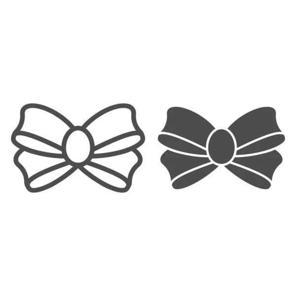 Schleife für Geschenkschnur und Glyphen-Symbol. Knotenvektorillustration isoliert auf weiß. Modernes Design mit Bogenumrissen, entworfen für Web und App. Eps 10. — Stockvektor