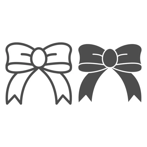 Geschenk-Schleife und Glyphen-Symbol. Illustration des Seidenbogen-Vektors isoliert auf weiß. Ribbon Knot Outline Style Design, entworfen für Web und App. Eps 10. — Stockvektor