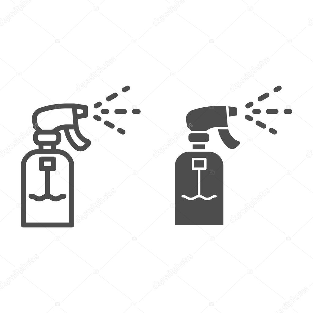 Garden sprayer line and glyph icon. Sprey vector illustration isolated on white. Sprinkler outline style design, designed for web and app. Eps 10