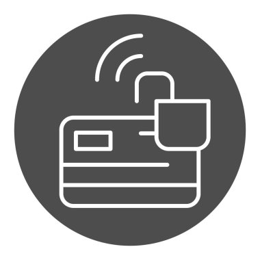 Kilitli olmayan kredi kartı simgesi. Açık kilit vektör illüstrasyonlu plastik kart beyaza izole edildi. Elektronik ödeme güvenlik glifleri tasarımı, web ve uygulama için tasarlandı. Eps 10.