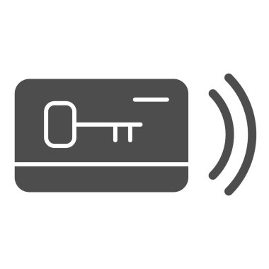 Plastik kart anahtar simgesi. Beyaz üzerine izole edilmiş vektör illüstrasyonuna erişim. Elektronik kilit kabartma tasarımı, web ve uygulama için tasarlandı. Eps 10.