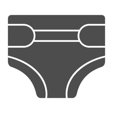 Tek kullanımlık bebek bezi ikonu. Çocukların bebek bezi çizimi beyaza izole edilmiş. Bebek bezi kabartma tasarımı, web ve uygulama için tasarlanmış. Eps 10.