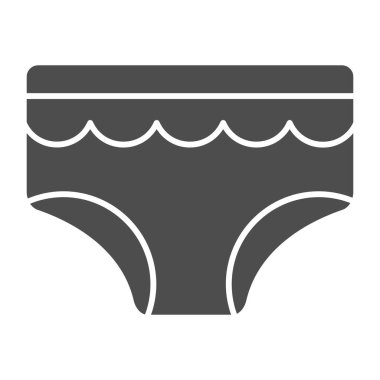 Bebek külotları sağlam bir ikon. Çocuğun iç çamaşırı çizimi beyaza izole edilmiş. Çocuk külotu kabartma tasarımı, web ve uygulama için tasarlanmış. Eps 10.