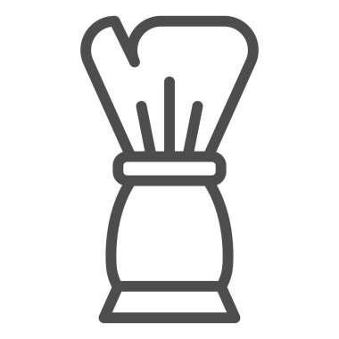 Tıraş fırçası çizgisi simgesi. Berber vektör çizimi beyaza izole edildi. Tıraş tasarımı için fırça, web ve uygulama için tasarlanmış. Eps 10.