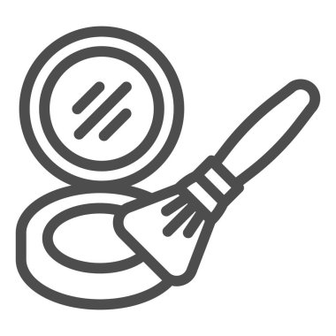 Göz farı palet çizgisi simgesi. Kozmetik vektör çizimi beyaza izole edildi. Rouge tasarımı, web ve uygulama için tasarlandı. Eps 10.