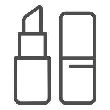 Ruj izi simgesi. Dekoratif kozmetik vektör çizimi beyaza izole edildi. Web ve uygulama için tasarlanmış kompakt ruj tasarımı. Eps 10.