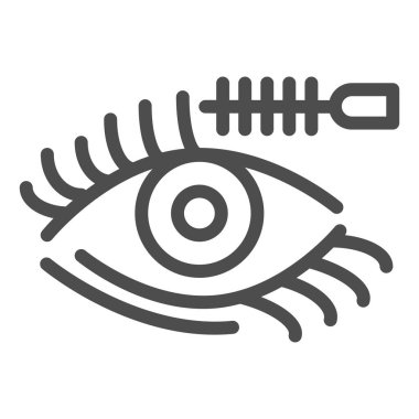 Kirpik ve fırça izi ikonu. Göz makyajı vektör çizimi beyaza izole edildi. Mascara tasarımı, web ve uygulama için tasarlandı. Eps 10.