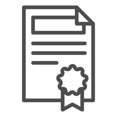 Kontrat çizgisi simgesi. Beyaz üzerine izole edilmiş pul vektör illüstrasyonlu belge. Anlaşma kağıdı tasarımı, web ve uygulama için tasarlandı. Eps 10.