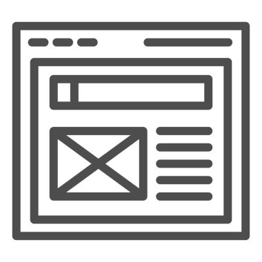 Tarayıcı satırı simgesi. Web sitesi pencere çizimi beyaza izole edildi. Web sayfası tasarımı, web ve uygulama için tasarlandı. Eps 10.