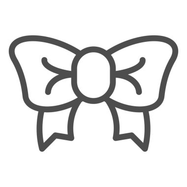 Şirin yay çizgisi ikonu. Dekor vektör çizimi beyaza izole edildi. Kurdele yayı tasarımı, web ve uygulama için tasarlanmış. Eps 10.