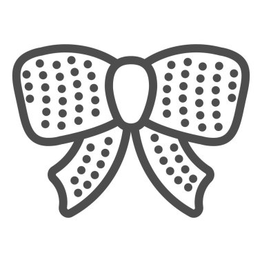 Polka nokta yay çizgisi simgesi. Paket dekor vektör çizimi beyaza izole edildi. Ağ ve uygulama için tasarlanmış zarif yay tasarımı. Eps 10.