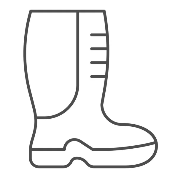 High boots thin line icon. Shoes vector illustration isolated on white. Footwear outline style design, designed for web and app. Eps 10. — Stock Vector