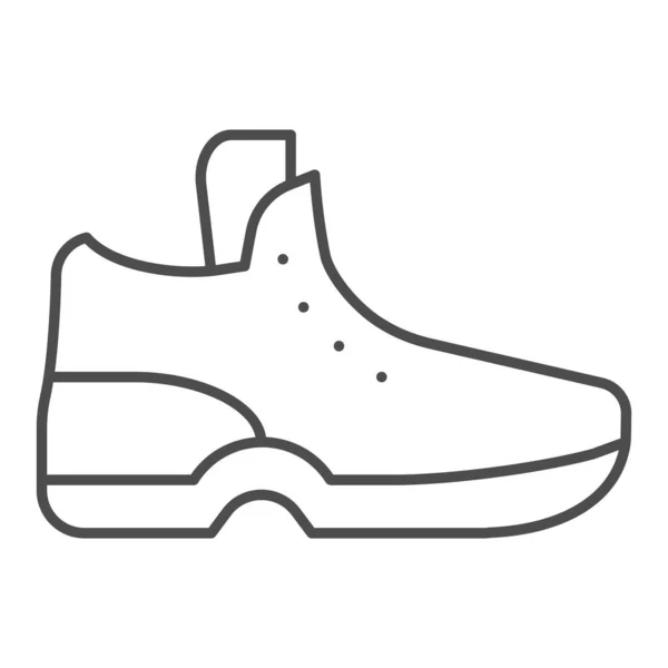 Cipő vékony vonal ikon. Sport cipő vektor illusztráció elszigetelt fehér. Lábbeli vázlatos stílus design, web és app. 10. rész. — Stock Vector