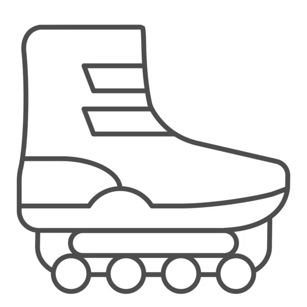 Patins à roulettes fine icône de ligne. Chaussure sur roulettes illustration vectorielle isolée sur blanc. Conception de style de contour de chaussures, conçu pour le web et l'application. Eps 10 . — Image vectorielle