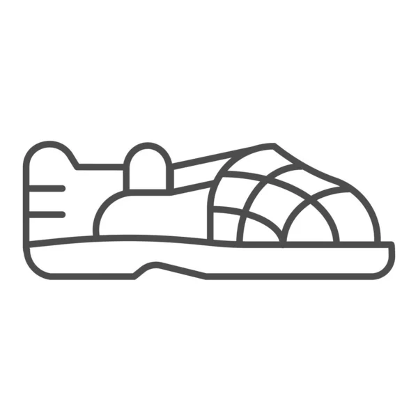 Heren sandaal dunne lijn pictogram. Mannelijke zomerschoenen vector illustratie geïsoleerd op wit. Mannelijke schoeisel outline stijl ontwerp, ontworpen voor web en app. Eps 10. — Stockvector