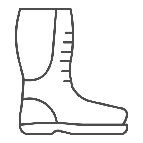 Botas Autamn ícone linha fina. Ilustração vetorial de botas de borracha isoladas em branco. Design de estilo de contorno de calçado protetor, projetado para web e aplicativo. Eps 10 . — Vetor de Stock