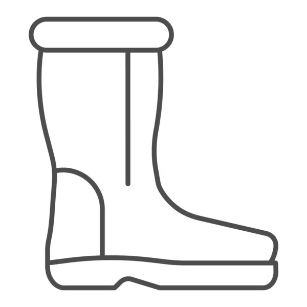 Ull stövlar tunn linje ikon. Varma skor vektor illustration isolerad på vitt. Filt boot skissera stil design, utformad för webb och app. Eps 10. — Stock vektor