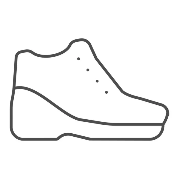 Warme schoenen op platform dunne lijn icoon. Autamn schoenen vector illustratie geïsoleerd op wit. Schoeisel ontwerp stijl, ontworpen voor web en app. Eps 10. — Stockvector