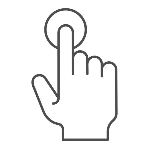 One touch thin line icon. Векторная иллюстрация выделена белым цветом. Click outline style design, designed for web and app. Eps 10 . — стоковый вектор