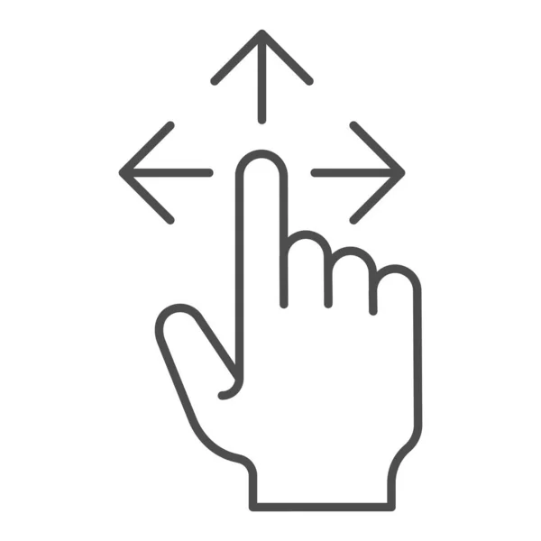 Trascinare liberamente l'icona della linea sottile. Trasferimento con illustrazione vettoriale touch isolato su bianco. Fare clic sul design dello stile di contorno, progettato per il web e app. Eps 10 . — Vettoriale Stock