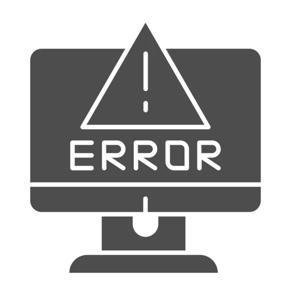 Alarm auf dem Computer solide Symbol. Computerfehlervektordarstellung isoliert auf weiß. Systemfehler Glyphen-Design, entworfen für Web und App. Eps 10. — Stockvektor