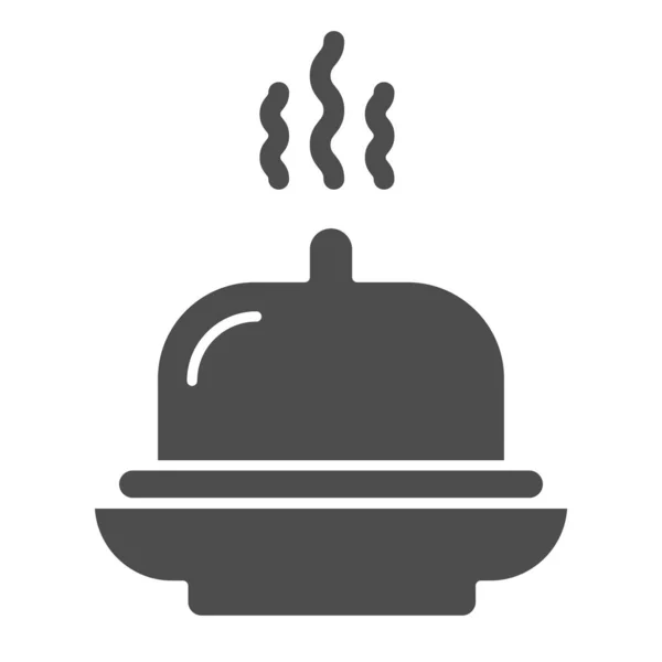 Geschirr solide Symbol. Tray Vektor Illustration isoliert auf weiß. Hotelfrühstück im Glyphen-Stil, entworfen für Web und App. Eps 10. — Stockvektor
