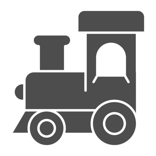 Τρένο παιχνίδι στερεά εικόνα. Εικονογράφηση φορέα μωρό παιχνίδι απομονώνονται σε λευκό. Μηχανής glyph στυλ σχεδιασμού, σχεδιασμένο για web και app. Eps 10. — Διανυσματικό Αρχείο