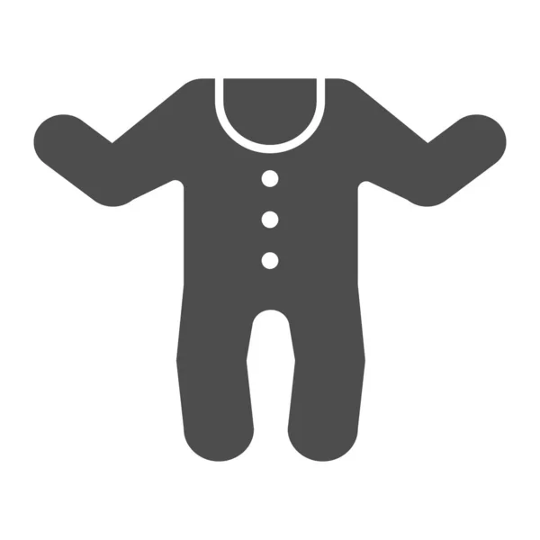 赤ちゃんジャンプスーツ固体アイコン。子sは白で隔離されたベクトル図全体を表します。ベビー服Webやアプリ用に設計されたグリフスタイルのデザイン。Eps 10. — ストックベクタ