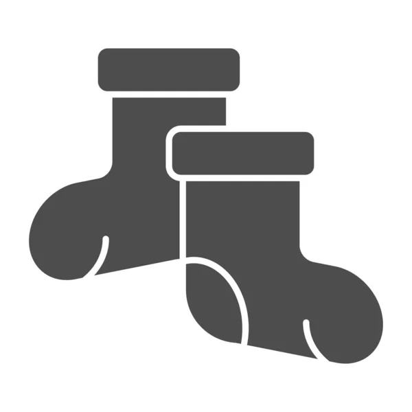 Socks solid icon. Foot clothing vector illustration isolated on white. Hosiery glyph style design, designed for web and app. Eps 10. — Stock Vector