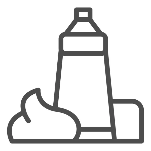 Icono de línea de tubo de crema. Loción botella vector ilustración aislada en blanco. Diseño de estilo de esquema cosmético, diseñado para la web y la aplicación. Eps 10 . — Archivo Imágenes Vectoriales