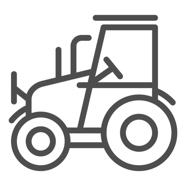 Icono de línea de tractor. Ilustración de vectores agrimotores aislados en blanco. Diseño de estilo de esquema de agronomía, diseñado para la web y la aplicación. Eps 10 . — Vector de stock