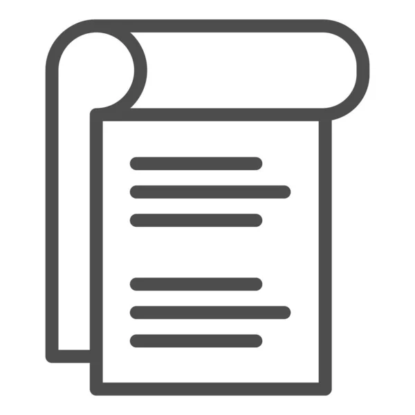 Zeilensymbol am Notizblock. Blatt für Blatt Vektor Illustration isoliert auf weiß. Design der Umrisse von Dokumenten, entworfen für Web und App. Eps 10. — Stockvektor